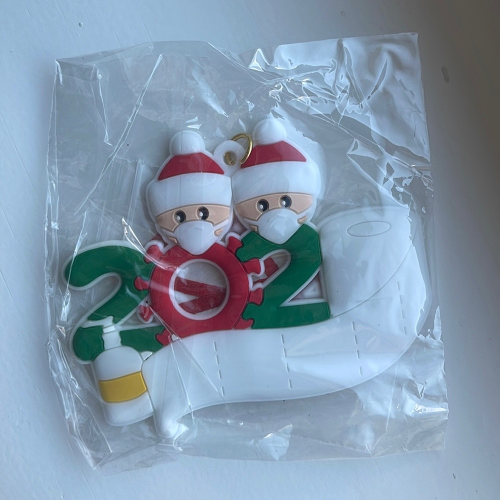 2020 Christmas Ornament, Personalized blank for Christmas Tree Family of 2